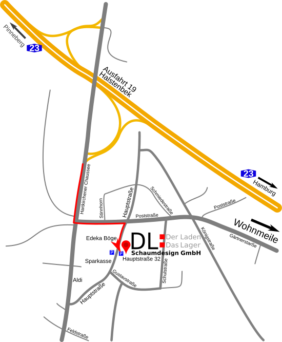 Anfahrtsskitze
